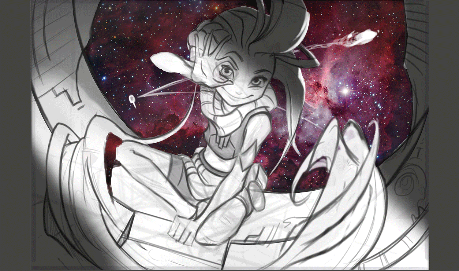 [基础搬运] 暮光星灵 佐伊 原画创作过程