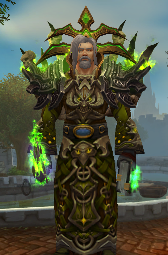 [布甲] 邪能人类男牧师 全身绿油油