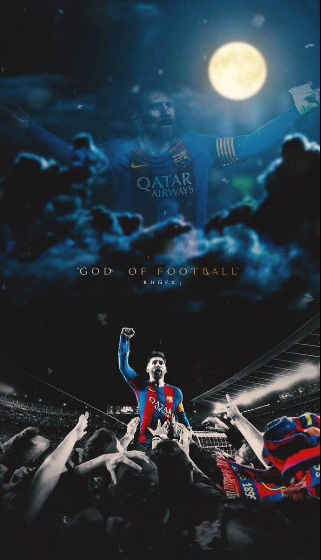 想求一张梅西在诺坎普奇迹后振臂高呼被人群簇拥的手机屏保