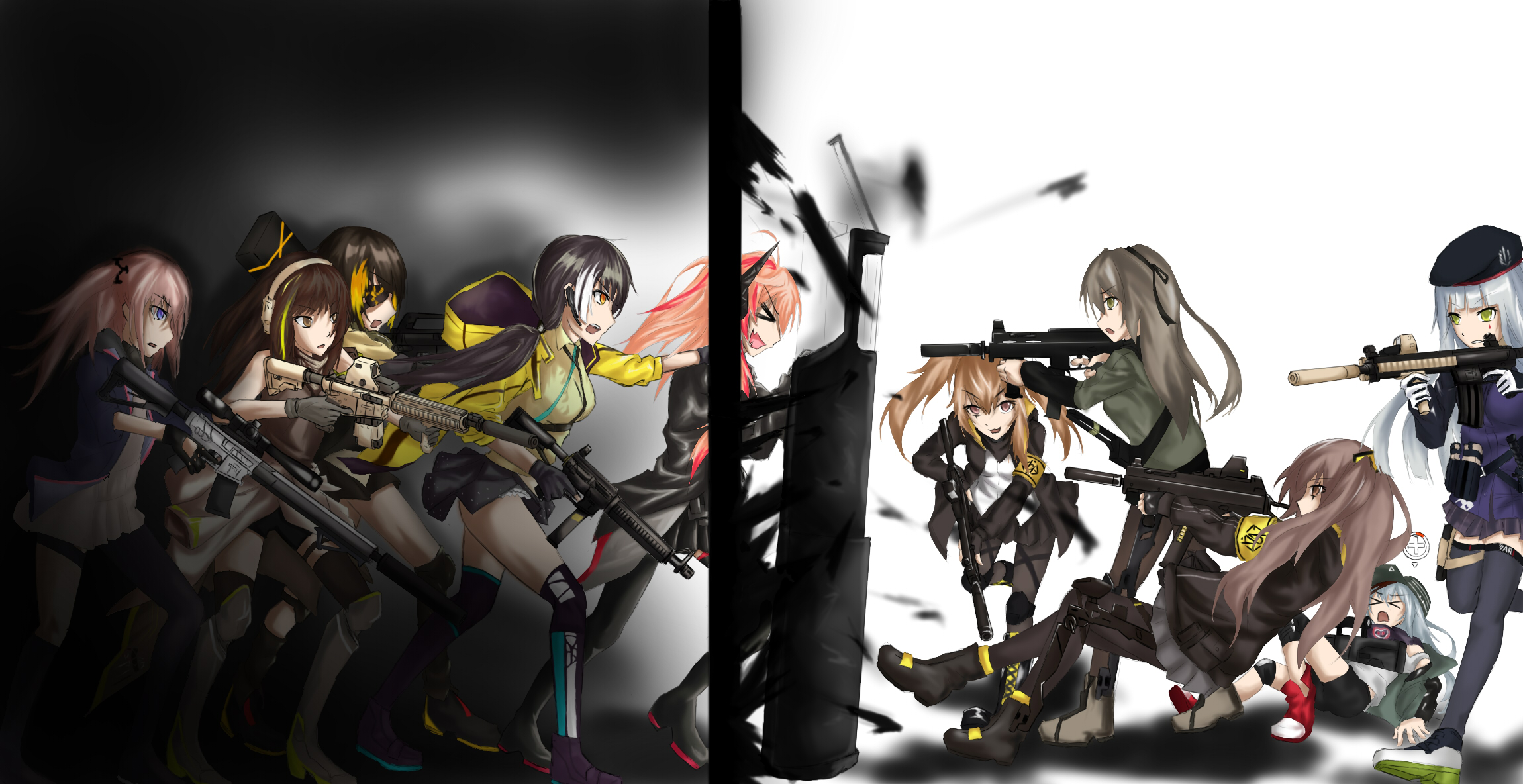 少女前线-16lab研究院 [萌新求图]之前看到一个ar小队和404打群架的图